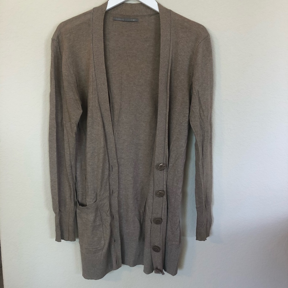 Rubbish Tan Button Up Cardigan